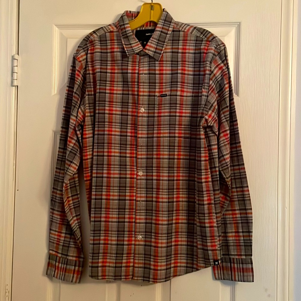 Hurley Orange and Gray Flannel